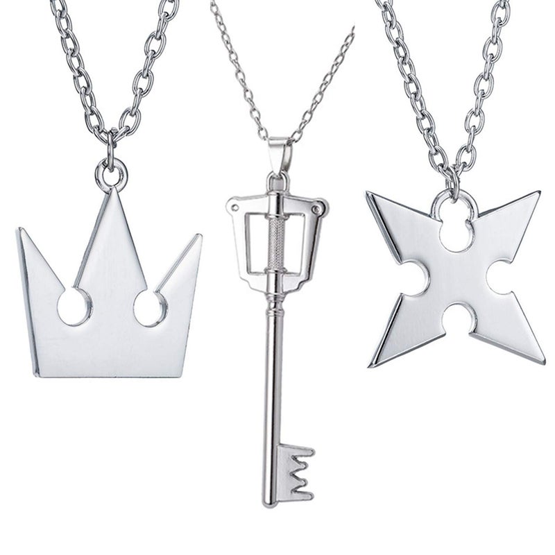 PPX 3 Pieces Set Crown & Cross Necklaces Anime Cosplay Figure Pendant for Fans - Image 1